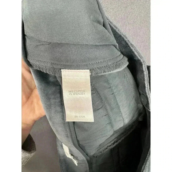 J. Jill Velvet Velveteen Pants Size 8P Blue Teal Straight Leg Mid Rise Stretch - Picture 5 of 10